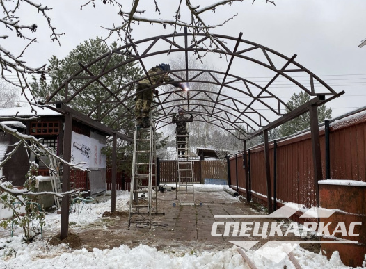 Навес из поликарбоната арочного типа №56 - фото 1515