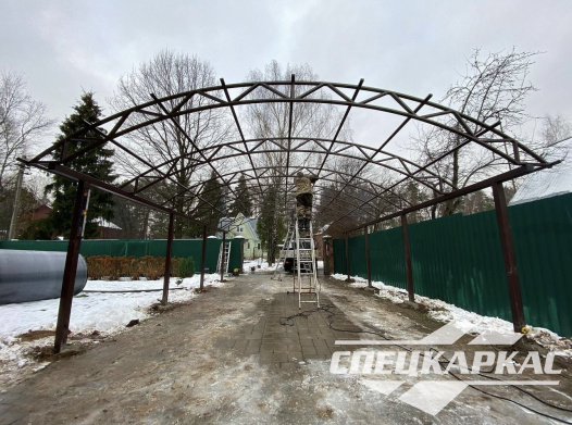 Металлический навес с поликарбонатом №61 - фото 1563