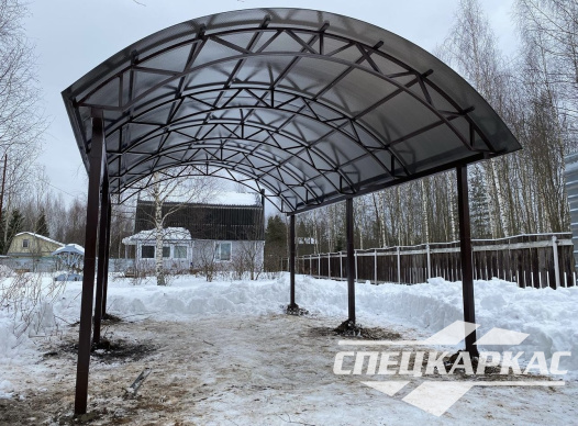 Навес для машины из поликарбоната №48 - фото 1437