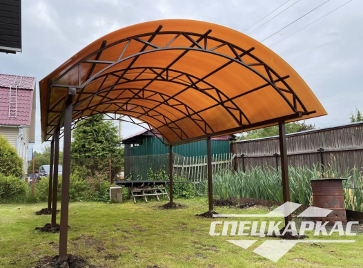 Навес из поликарбоната для машины на дачу №24 - фото 1203