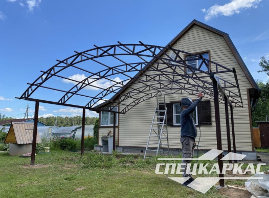 Навес из поликарбоната для зоны барбекю №22 - фото 1180