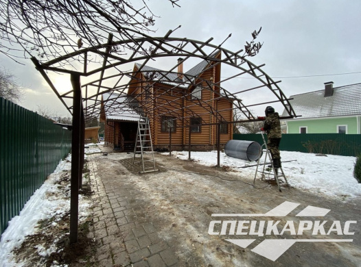 Металлический навес с поликарбонатом №61 - фото 1564