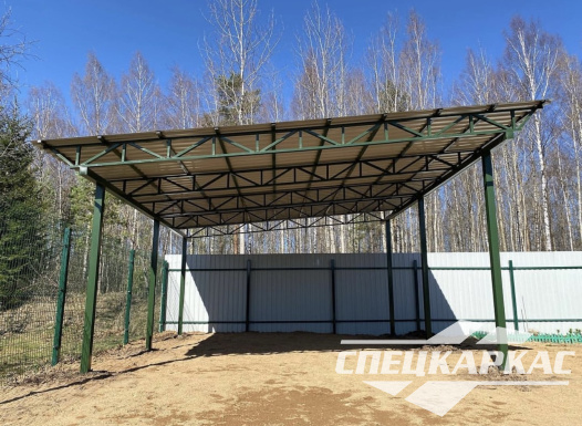 Односкатный навес из профнастила для автомобиля №37 - фото 1331