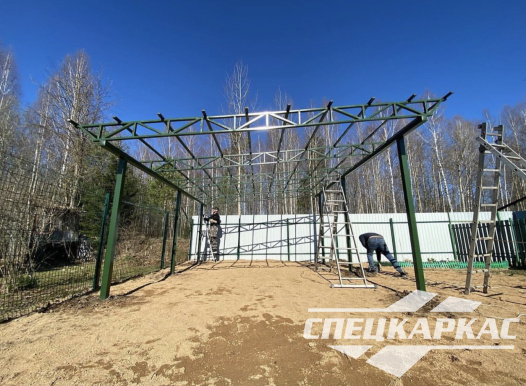 Односкатный навес из профнастила для автомобиля №37 - фото 1329