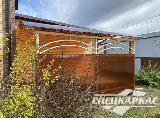 Навес к дому из поликарбоната для террасы №28 - фото 1241