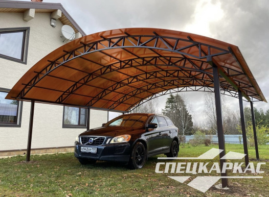 Арочный навес из поликарбоната на две машины №72 - фото 1676